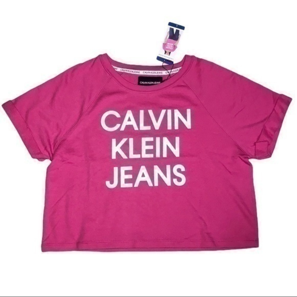Calvin Klein Logo Crop - Beetroot - Size Large